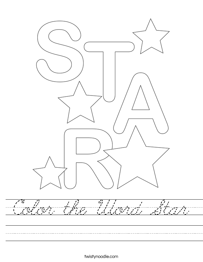 Color the Word Star Worksheet