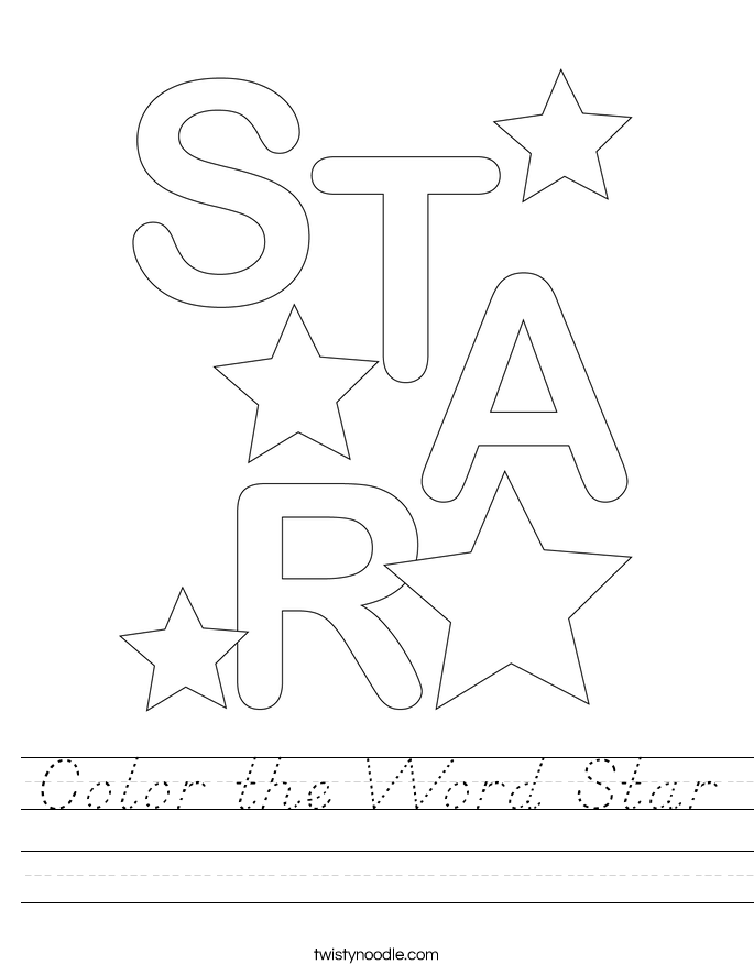 Color the Word Star Worksheet