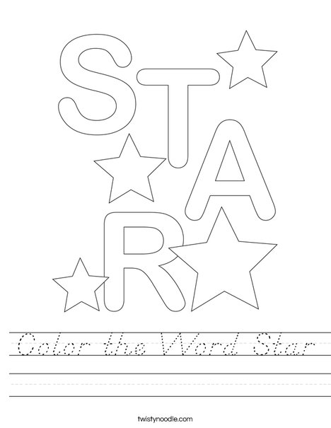 Color the Word Star Worksheet