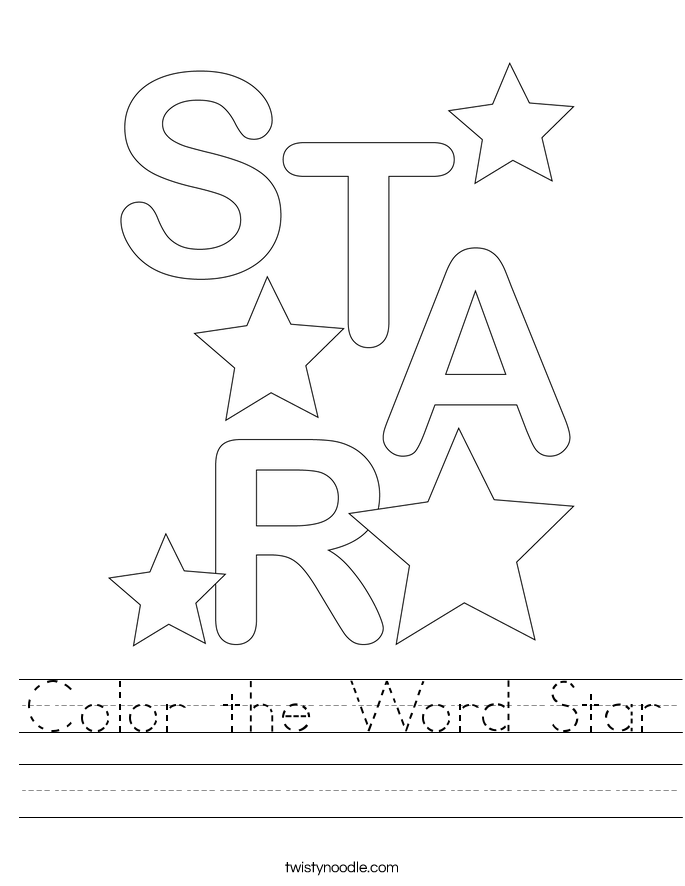 Color the Word Star Worksheet