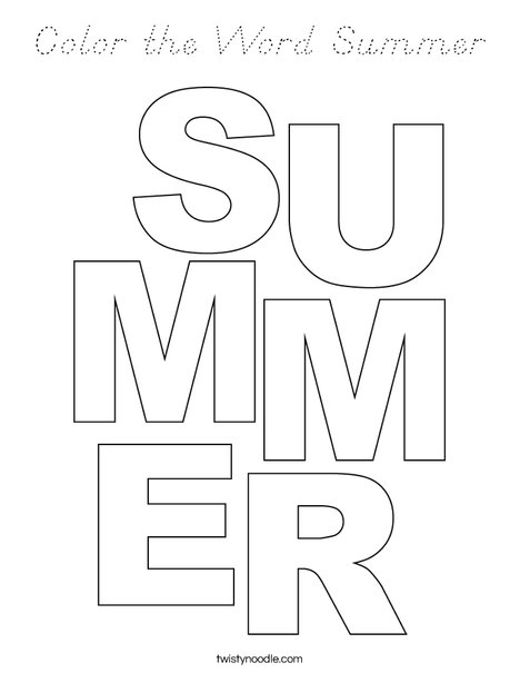 Color the Word Summer Coloring Page