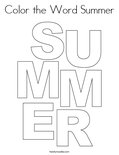 Color the Word Summer Coloring Page
