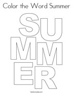Color the Word Summer Coloring Page