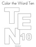 Color the Word Ten Coloring Page