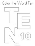 Color the Word Ten Coloring Page