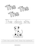 Color the words "the". Trace the sentence. Worksheet