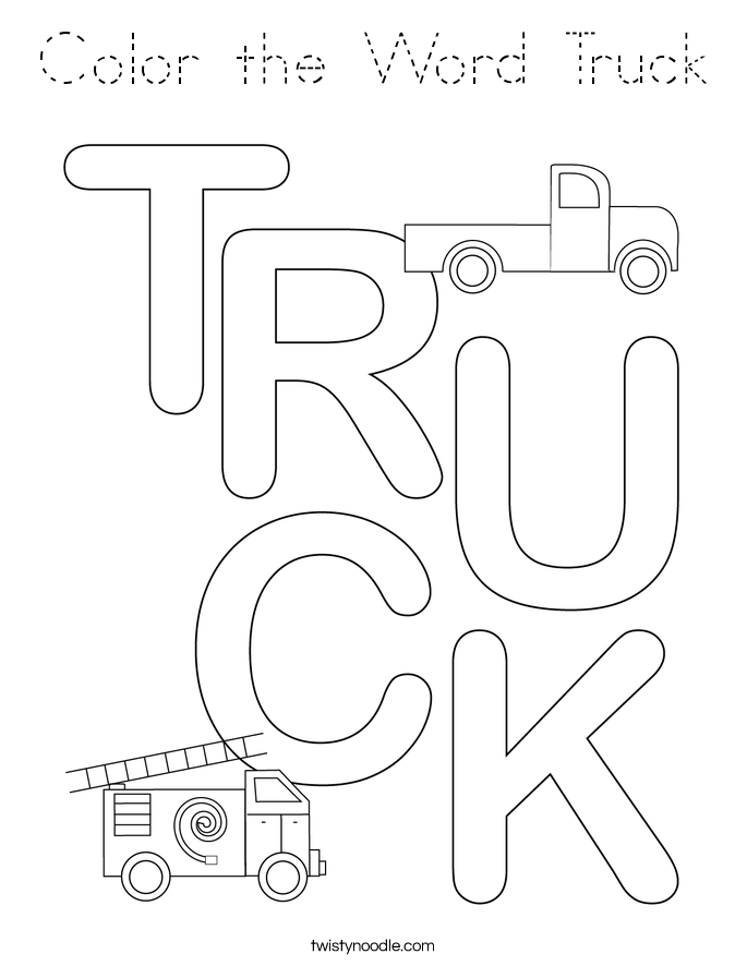 Color the Word Truck Coloring Page