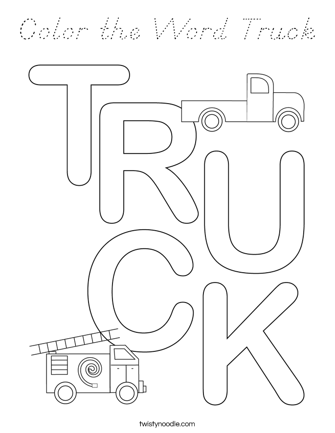 Color the Word Truck Coloring Page