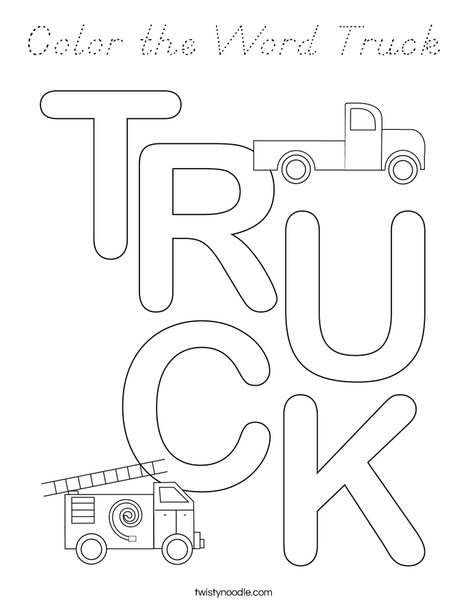 Color the Word Truck Coloring Page