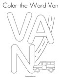 Color the Word Van Coloring Page