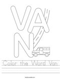 Color the Word Van Worksheet