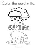 Color the word white Coloring Page