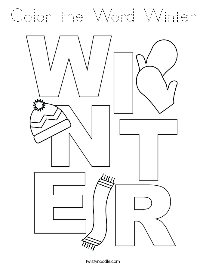 Color the Word Winter Coloring Page