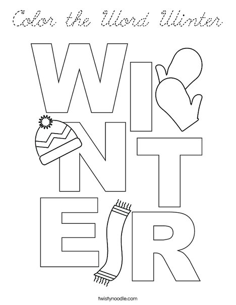 Color the Word Winter Coloring Page