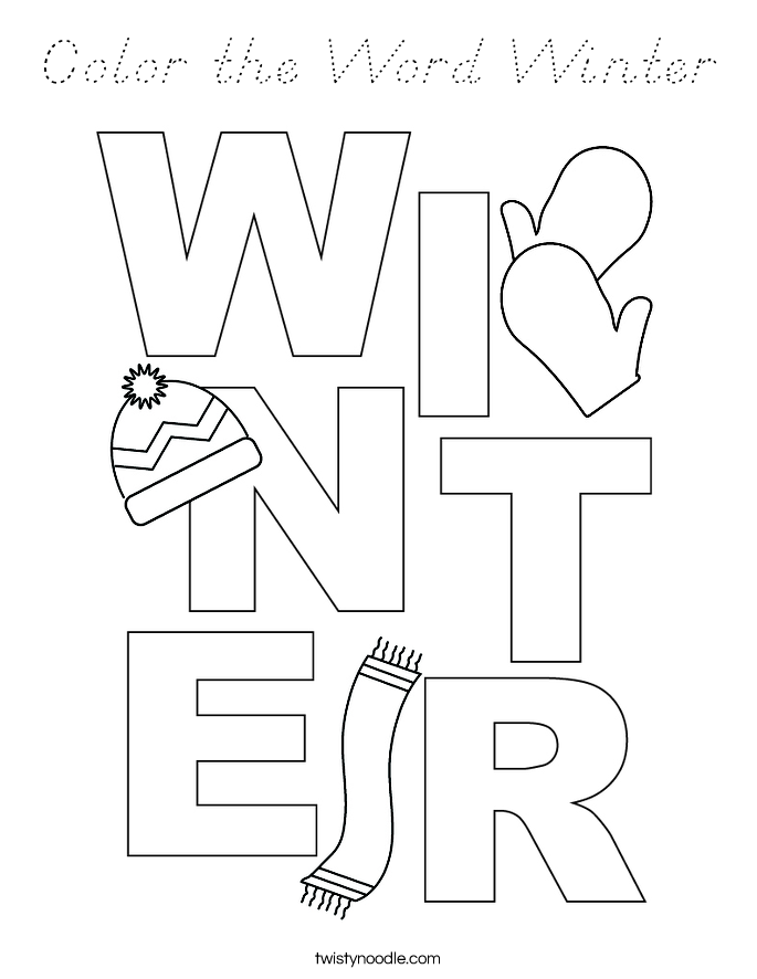 Color the Word Winter Coloring Page