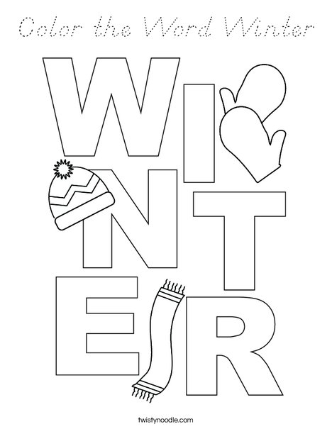 Color the Word Winter Coloring Page