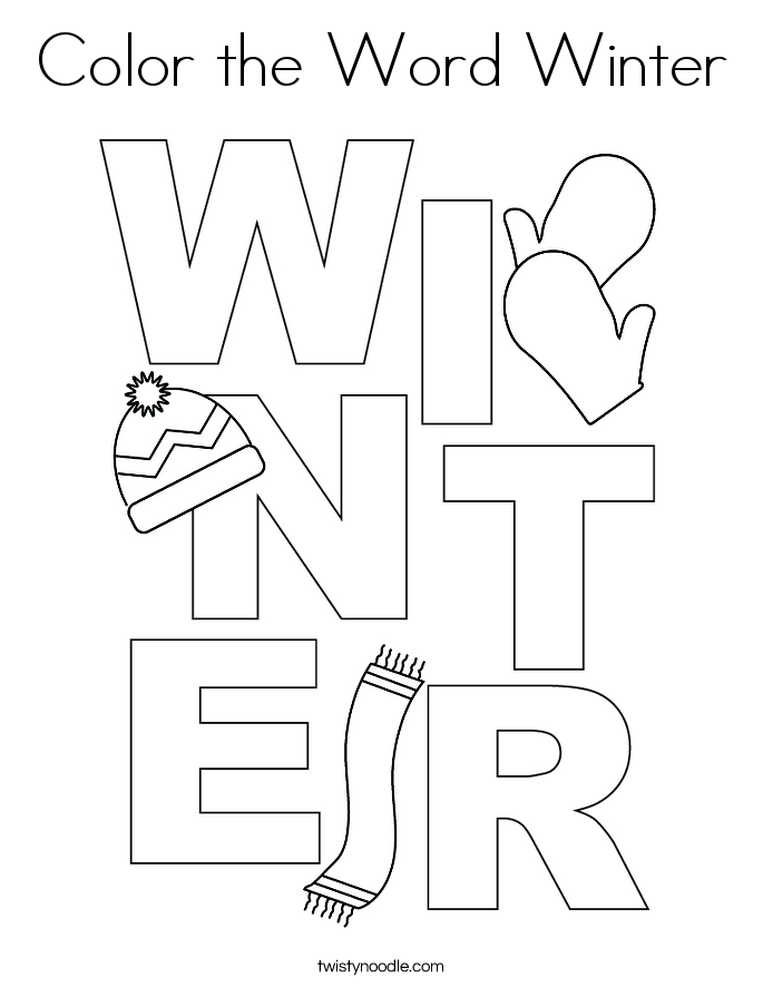 Color the Word Winter Coloring Page