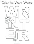 Color the Word Winter Coloring Page
