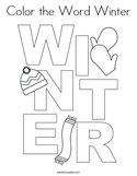 Color the Word Winter Coloring Page