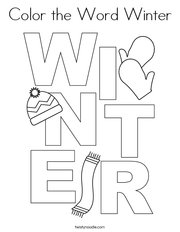 Color the Word Winter Coloring Page