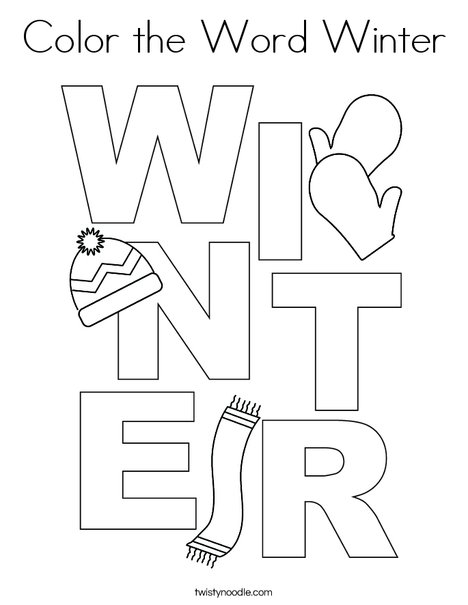 Color the Word Winter Coloring Page