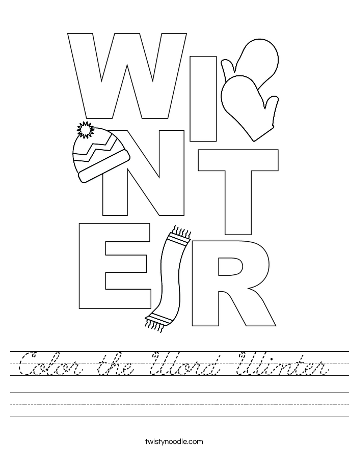 Color the Word Winter Worksheet
