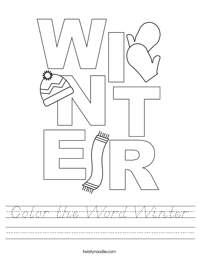 Color the Word Winter Worksheet