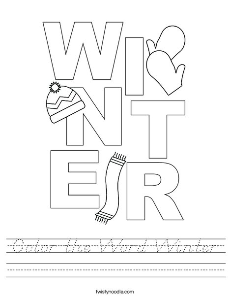 Color the Word Winter Worksheet
