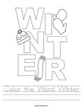 Color the Word Winter Worksheet