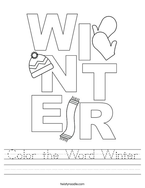 Color the Word Winter Worksheet