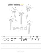 Color the W's Handwriting Sheet