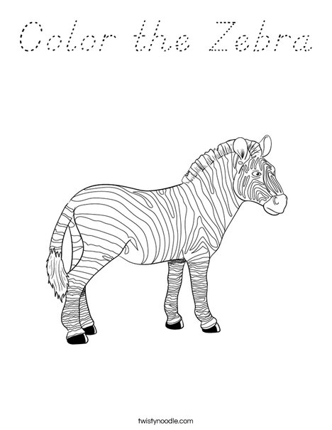 Color the Zebra Coloring Page