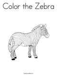 Color the Zebra Coloring Page