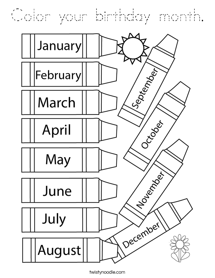Color your birthday month. Coloring Page