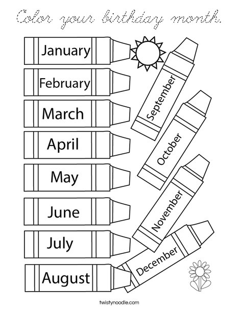 Color your birthday month. Coloring Page