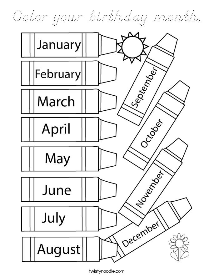 Color your birthday month. Coloring Page
