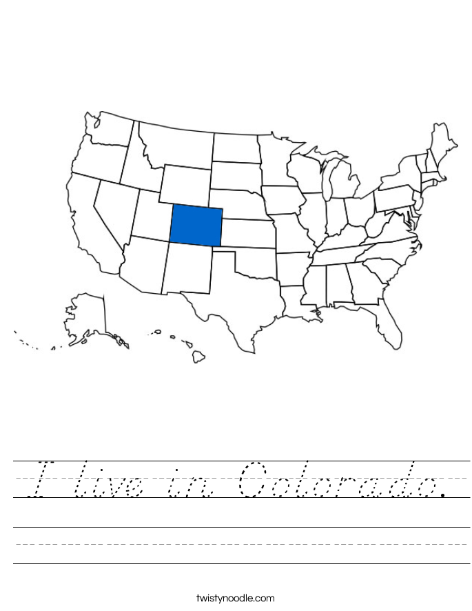 I live in Colorado. Worksheet