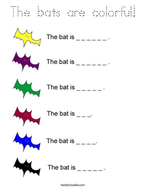 Colorful Bats Coloring Page