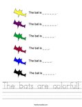 The bats are colorful! Worksheet