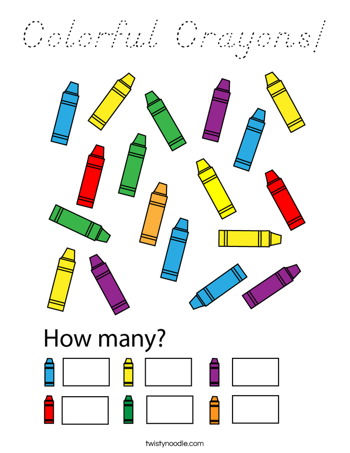 Colorful Crayons! Coloring Page
