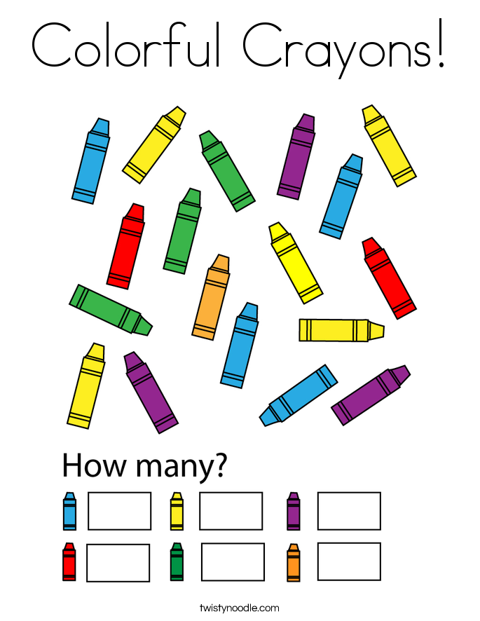 Colorful Crayons! Coloring Page