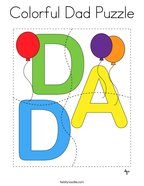 Colorful Dad Puzzle Coloring Page