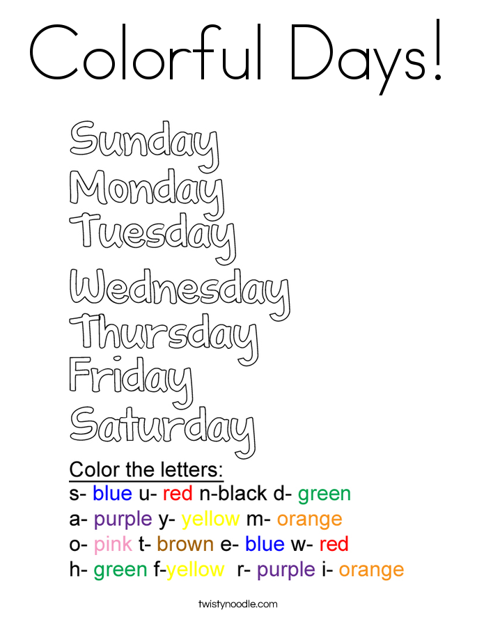 Colorful Days Coloring Page Twisty - Colorful Days Coloring Page 