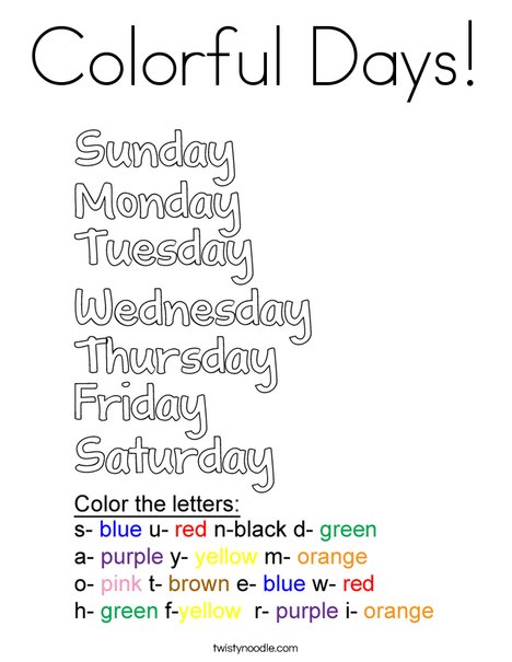 Colorful Days! Coloring Page
