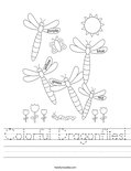 Colorful Dragonflies! Worksheet