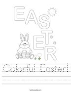 Colorful Easter Handwriting Sheet