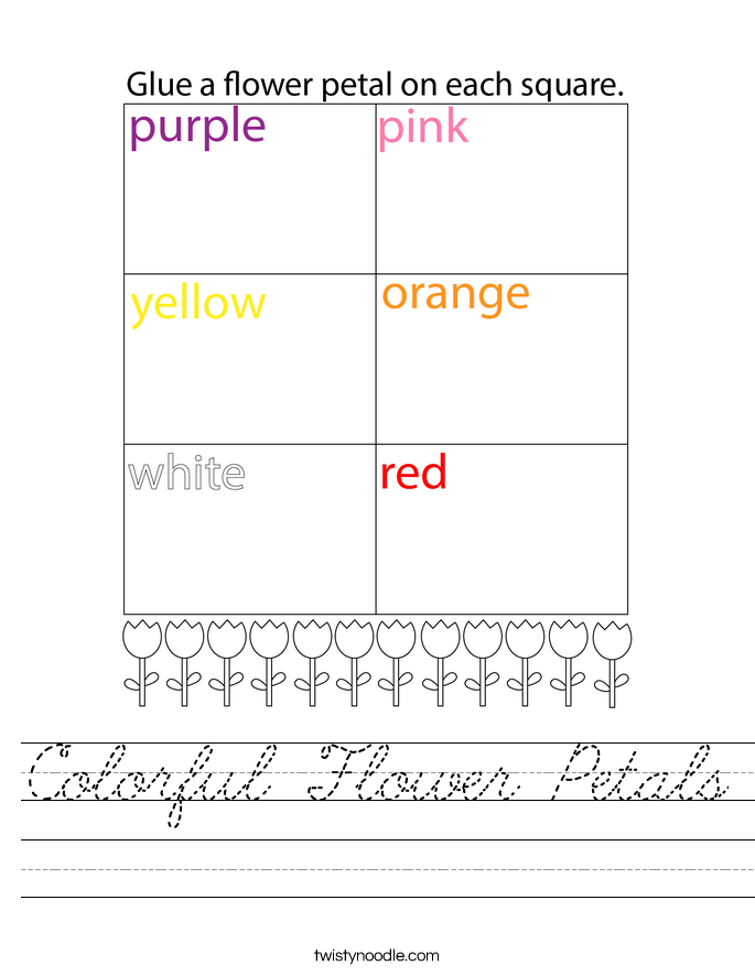 Colorful Flower Petals Worksheet