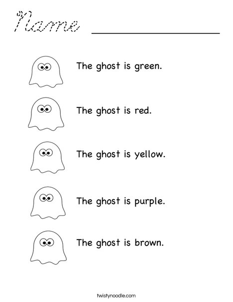 Colorful Ghosts Coloring Page