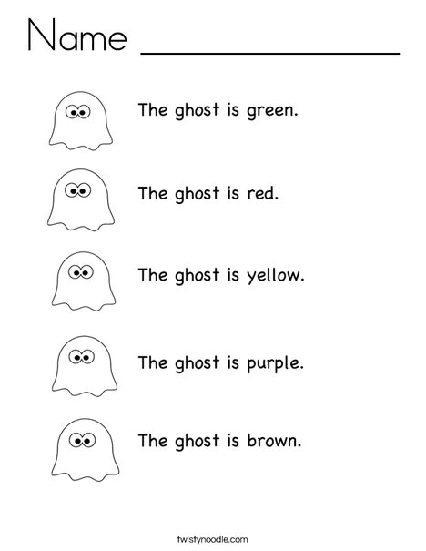Colorful Ghosts Coloring Page