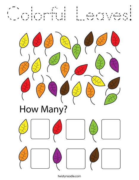 Colorful Leaves! Coloring Page